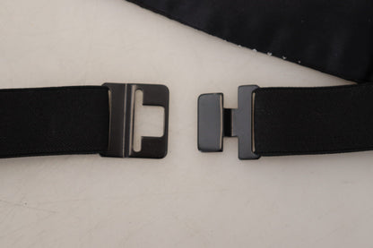 Ceinture de smoking Dolce & Gabbana noire à pois et large taille