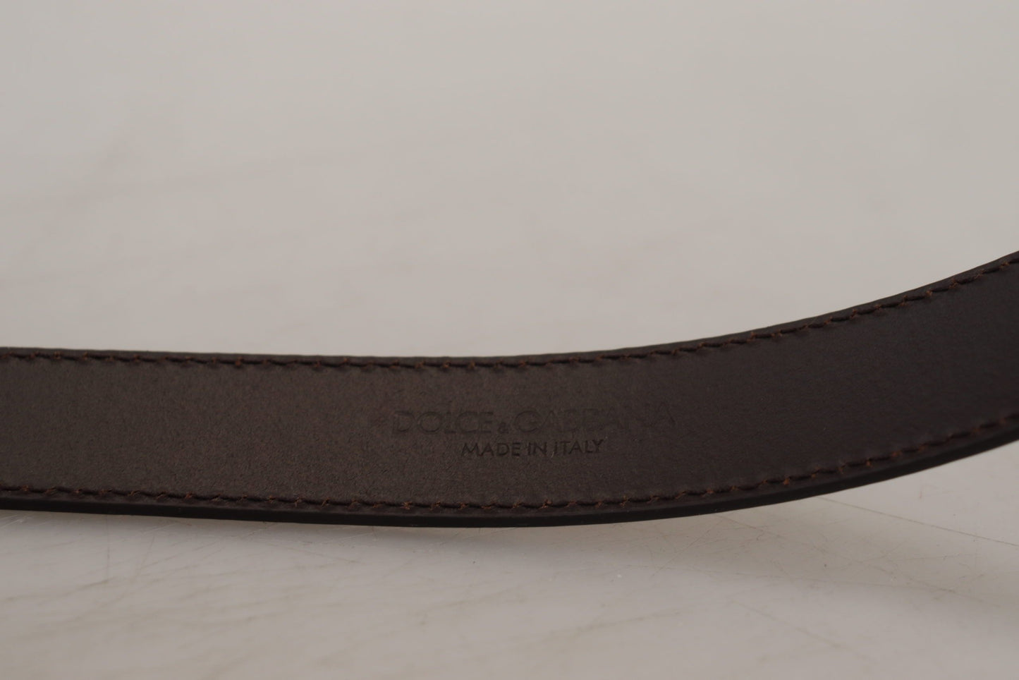 Ceinture Dolce & Gabbana en cuir doré avec boucle carrée en métal argenté
