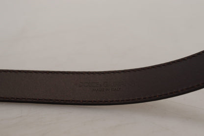 Ceinture Dolce & Gabbana en cuir doré avec boucle carrée en métal argenté