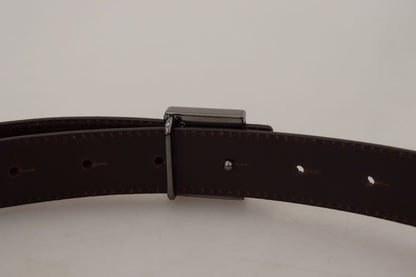 Ceinture Dolce & Gabbana en cuir doré avec boucle carrée en métal argenté
