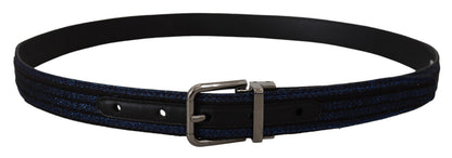 Ceinture Dolce & Gabbana en jacquard rayé bleu avec boucle argentée