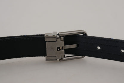 Ceinture Dolce & Gabbana en jacquard rayé bleu avec boucle argentée
