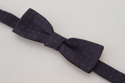 Nœud papillon Dolce & Gabbana en soie à motif bleu et tour de cou ajustable