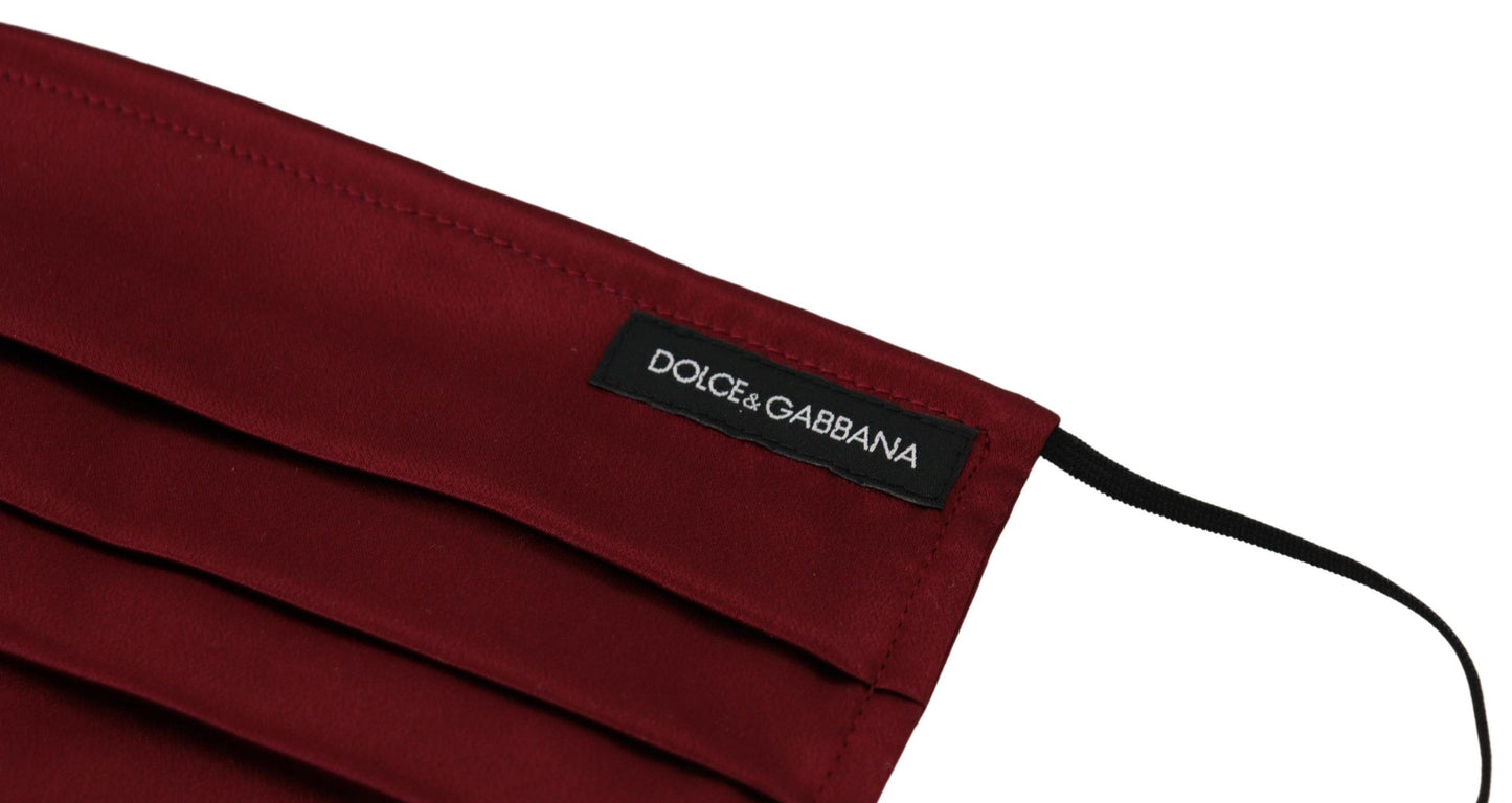Masque en soie plissée Dolce & Gabbana marron avec sangle élastique pour les oreilles taille unique