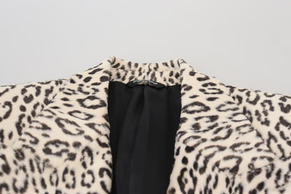 Veste blazer Dolce & Gabbana léopard blanc à simple boutonnage