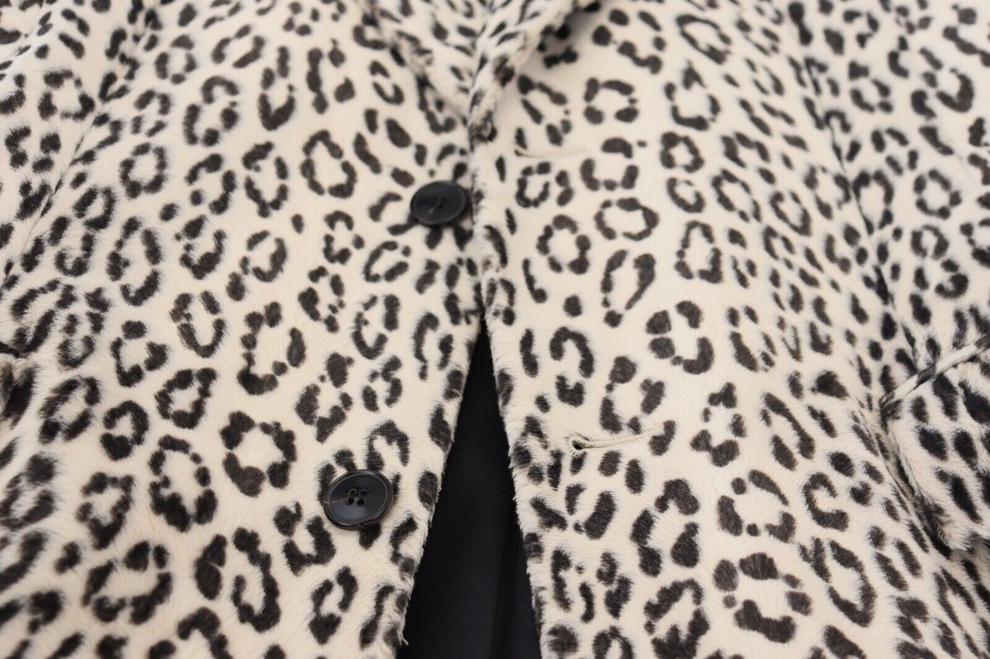 Veste blazer Dolce & Gabbana léopard blanc à simple boutonnage