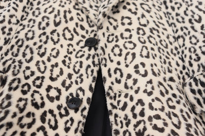 Veste blazer Dolce & Gabbana léopard blanc à simple boutonnage
