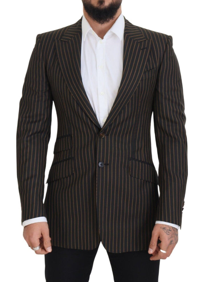 Blazer cruzado a rayas negras y marrones de Dolce & Gabbana