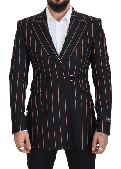 Blazer croisé Dolce & Gabbana en viscose noire à rayures