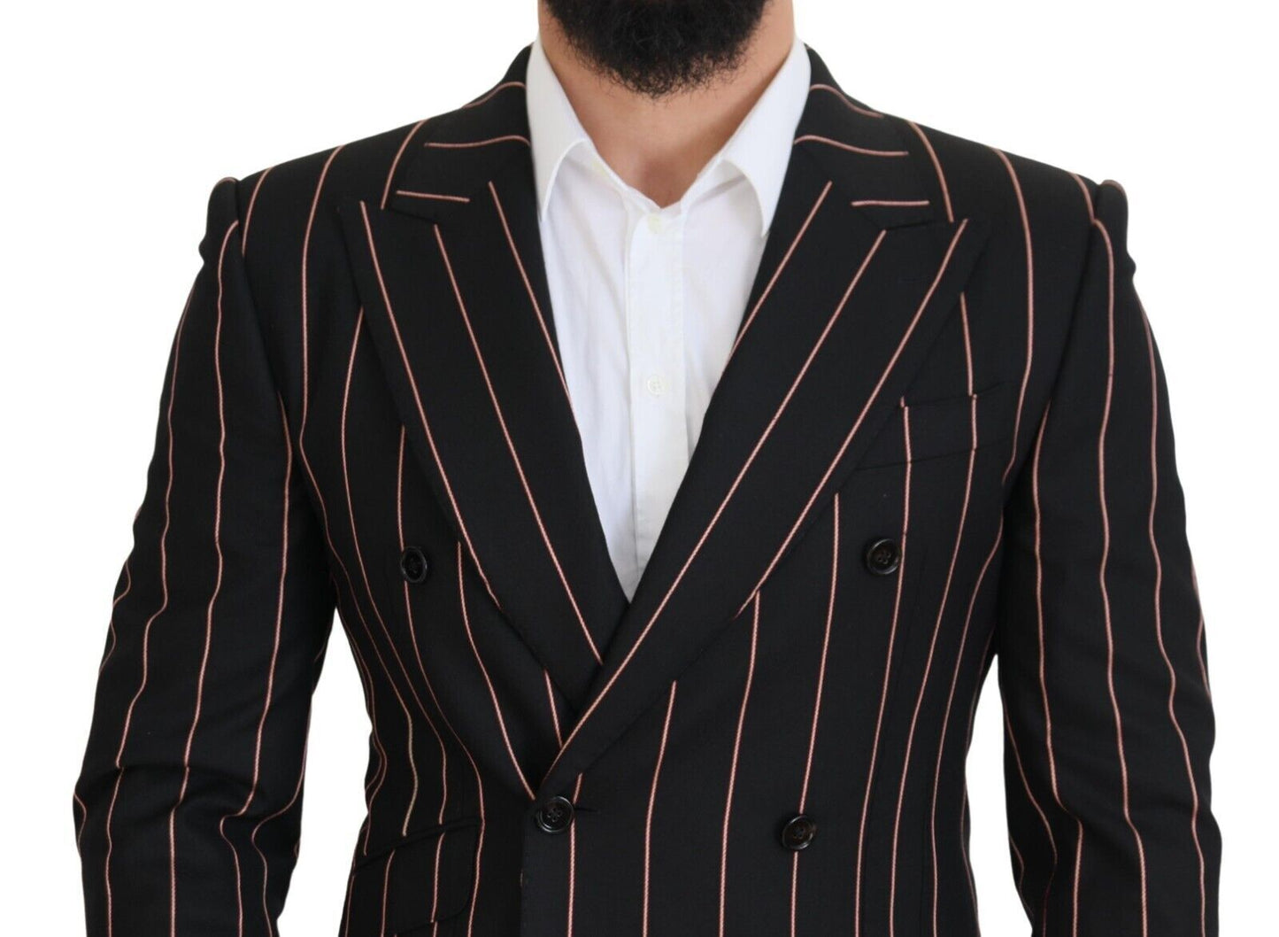 Blazer croisé Dolce & Gabbana en viscose noire à rayures