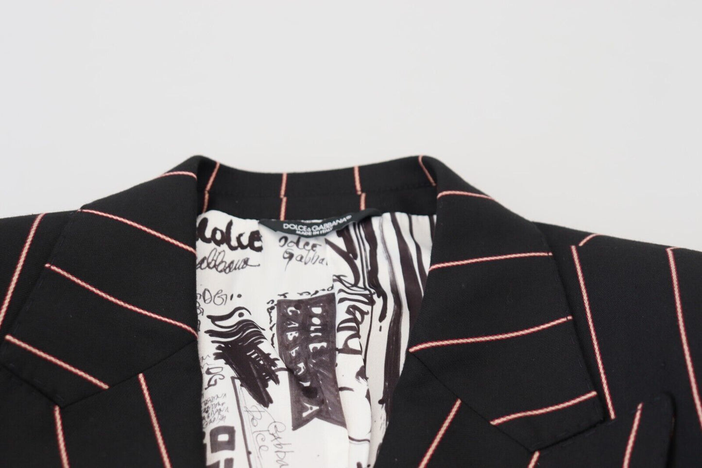 Blazer croisé Dolce & Gabbana en viscose noire à rayures