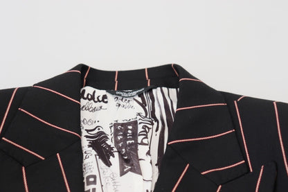 Blazer croisé Dolce & Gabbana en viscose noire à rayures