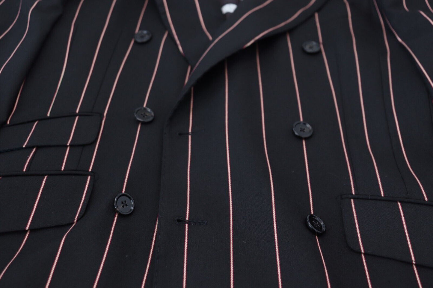 Blazer croisé Dolce & Gabbana en viscose noire à rayures