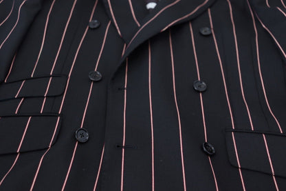 Blazer croisé Dolce & Gabbana en viscose noire à rayures