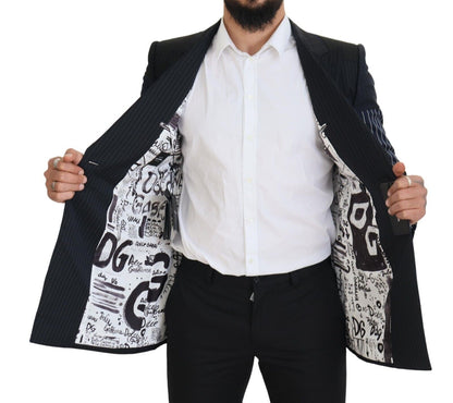 Blazer croisé Dolce & Gabbana en laine bleue patchwork