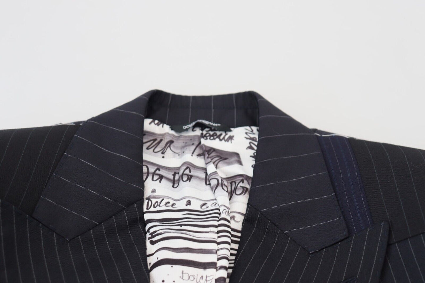 Blazer croisé Dolce & Gabbana en laine bleue patchwork