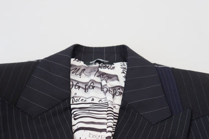 Blazer croisé Dolce & Gabbana en laine bleue patchwork