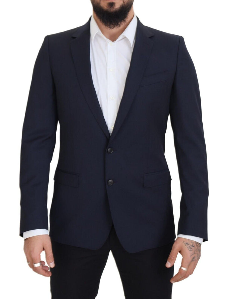 Blazer Dolce & Gabbana en laine bleu foncé, coupe droite, modèle MARTINI
