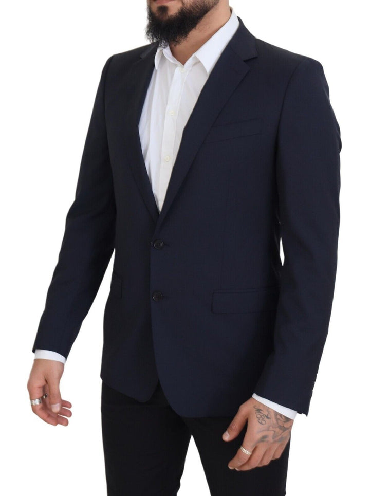 Blazer Dolce & Gabbana en laine bleu foncé, coupe droite, modèle MARTINI
