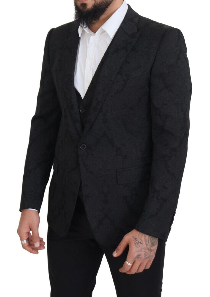 Traje MARTINI de Dolce & Gabbana de dos piezas en brocado floral negro