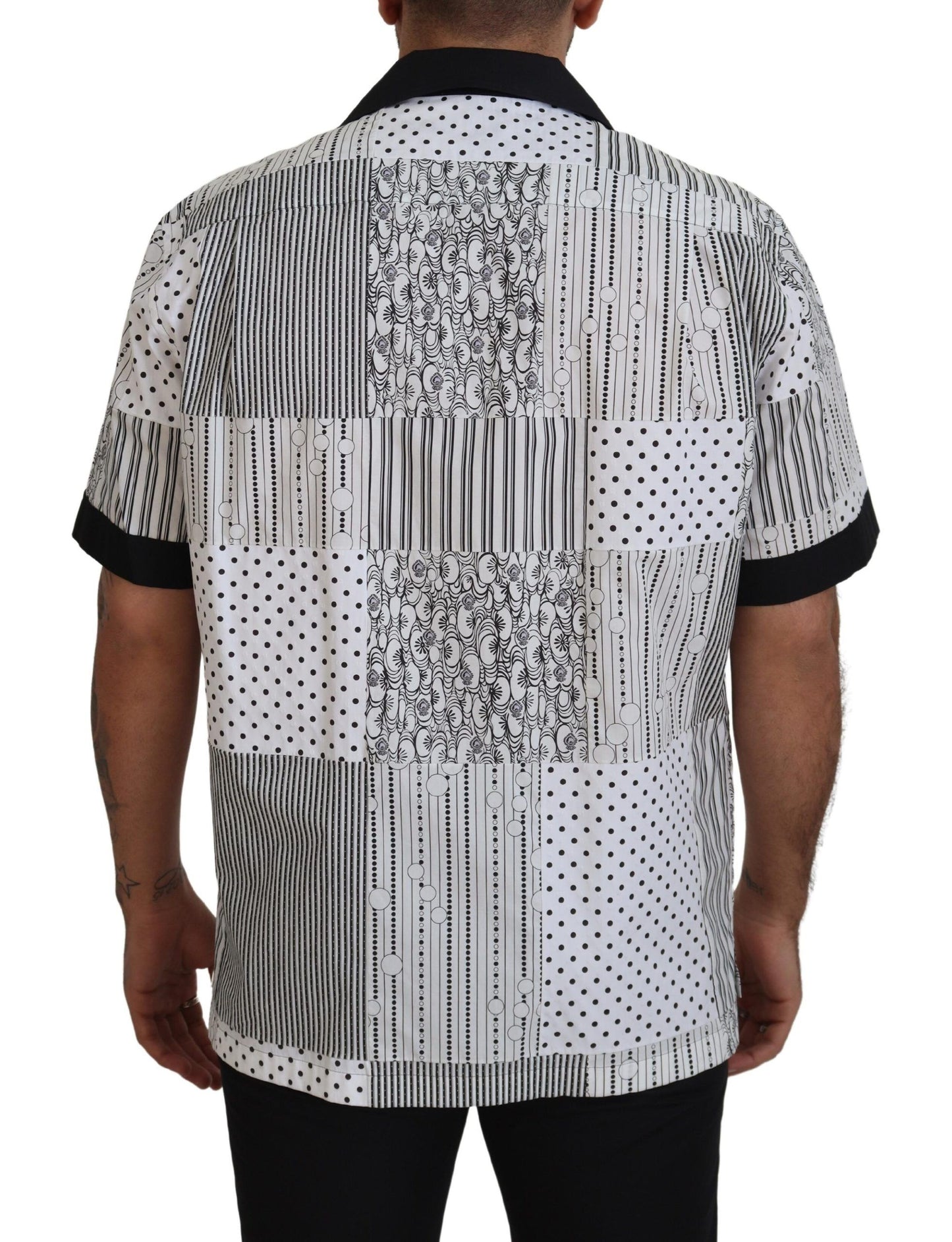 Chemise boutonnée Dolce & Gabbana blanche à motifs noirs
