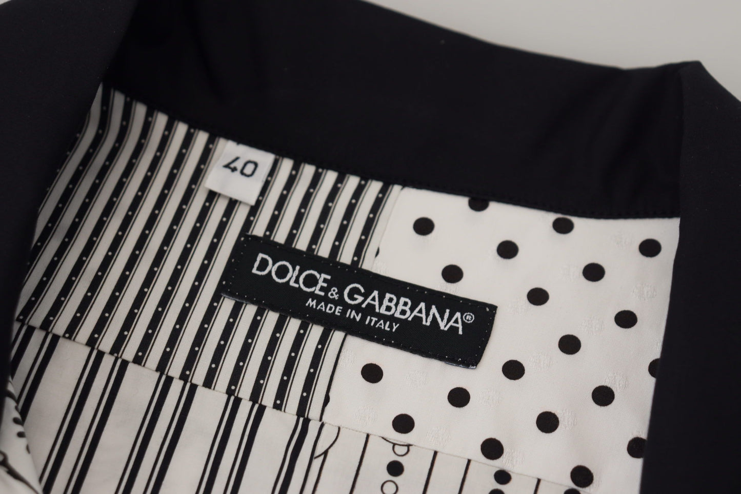 Chemise boutonnée Dolce & Gabbana blanche à motifs noirs