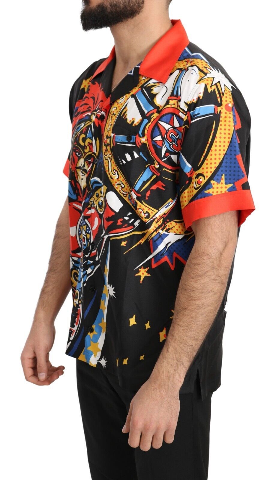 Chemise décontractée à manches courtes imprimée multicolore Dolce & Gabbana
