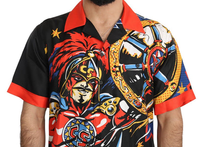 Chemise décontractée à manches courtes imprimée multicolore Dolce & Gabbana