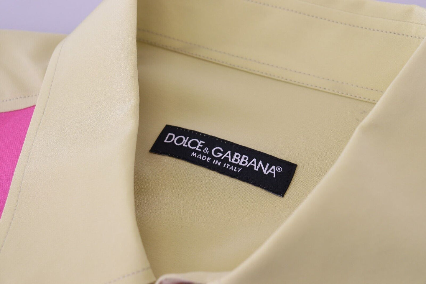 Chemise boutonnée en soie patchwork multicolore Dolce & Gabbana