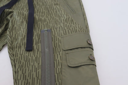 Pantalon cargo Dolce & Gabbana pour homme, à rayures vertes et fermeture éclair aux jambes