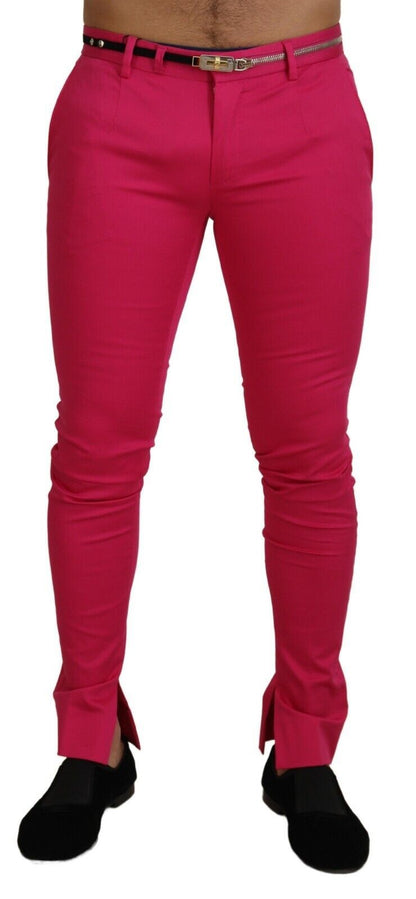 Pantalon Dolce & Gabbana rose avec boucle et fermeture éclair à la taille