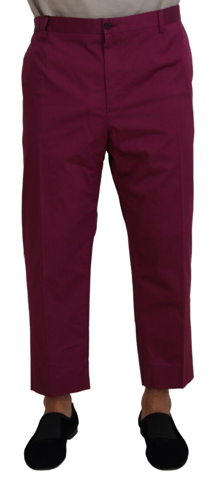 Pantalon Dolce & Gabbana en coton magenta avec poche logo DG