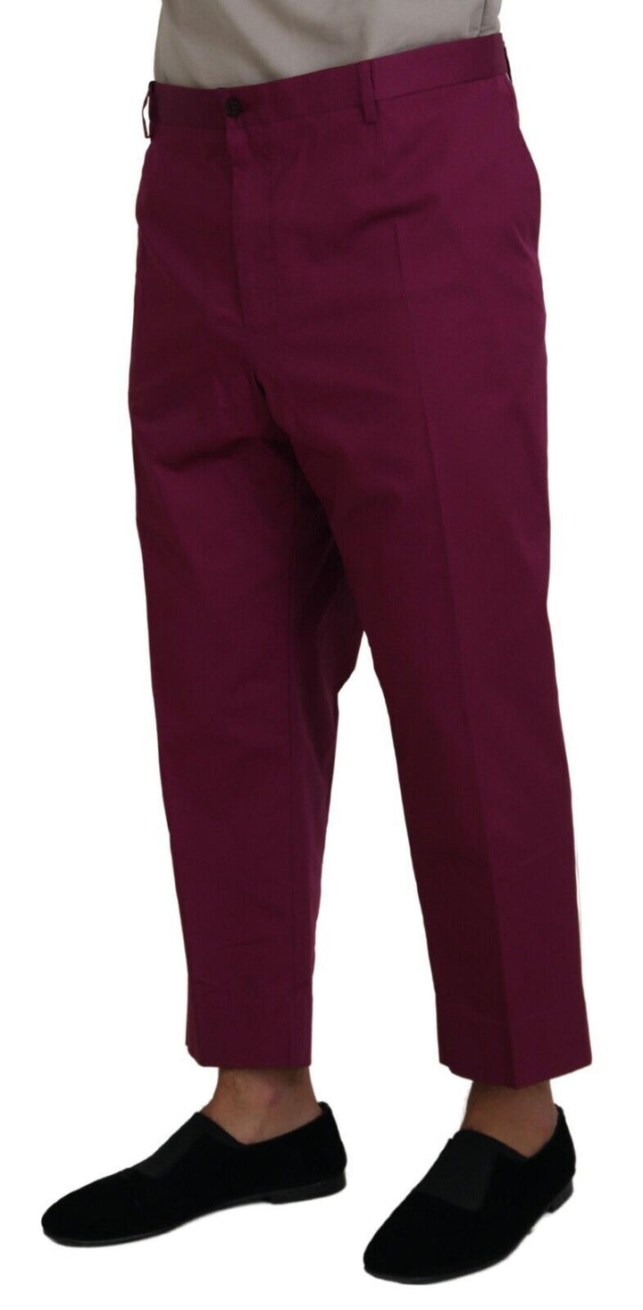 Pantalon Dolce & Gabbana en coton magenta avec poche logo DG