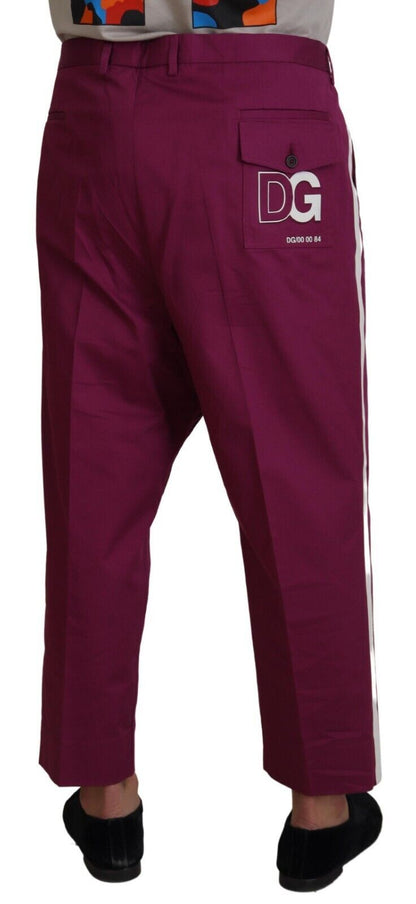 Pantalon Dolce & Gabbana en coton magenta avec poche logo DG