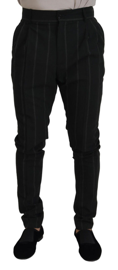 Pantalon en coton rayé noir Dolce & Gabbana pour homme