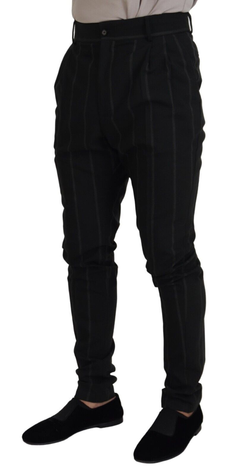 Pantalon en coton rayé noir Dolce & Gabbana pour homme