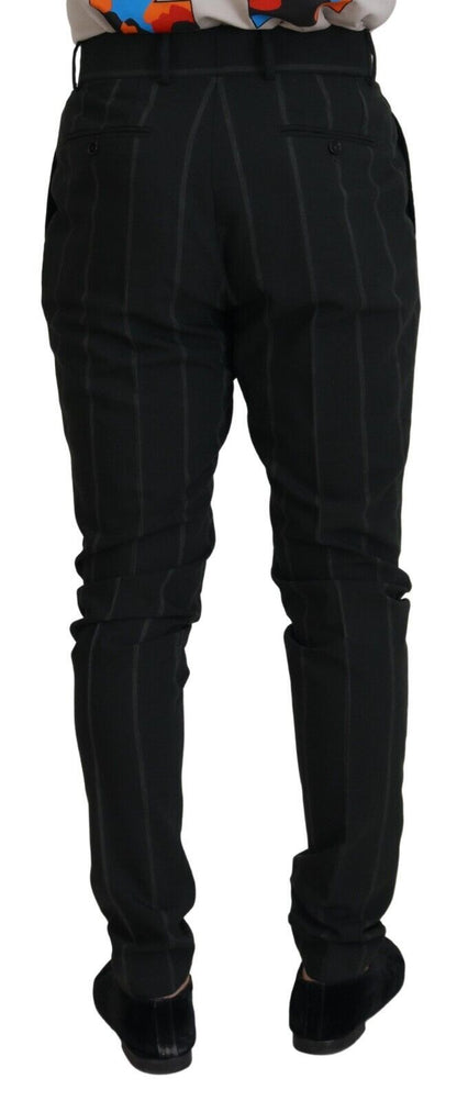 Pantalon en coton rayé noir Dolce & Gabbana pour homme