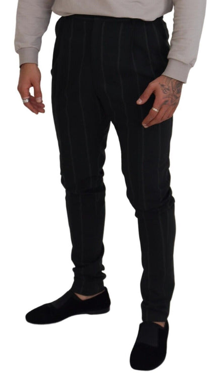 Pantalon en coton rayé noir Dolce & Gabbana pour homme