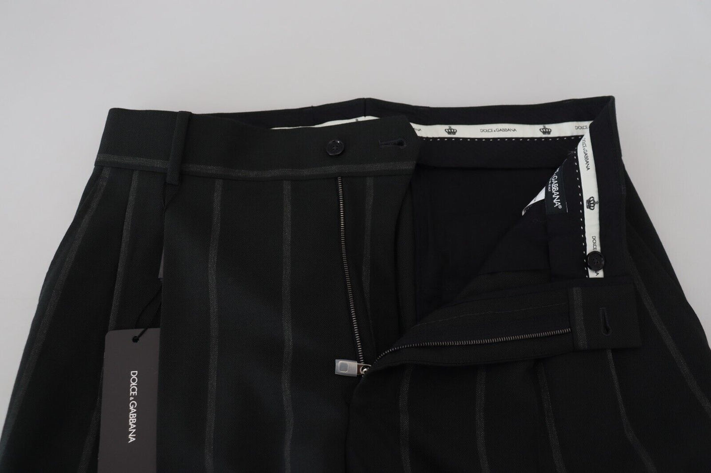Pantalon en coton rayé noir Dolce & Gabbana pour homme