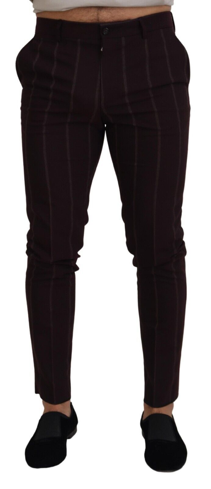 Pantalon pour homme Dolce & Gabbana rayé marron en coton
