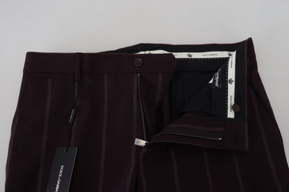 Pantalon pour homme Dolce & Gabbana rayé marron en coton