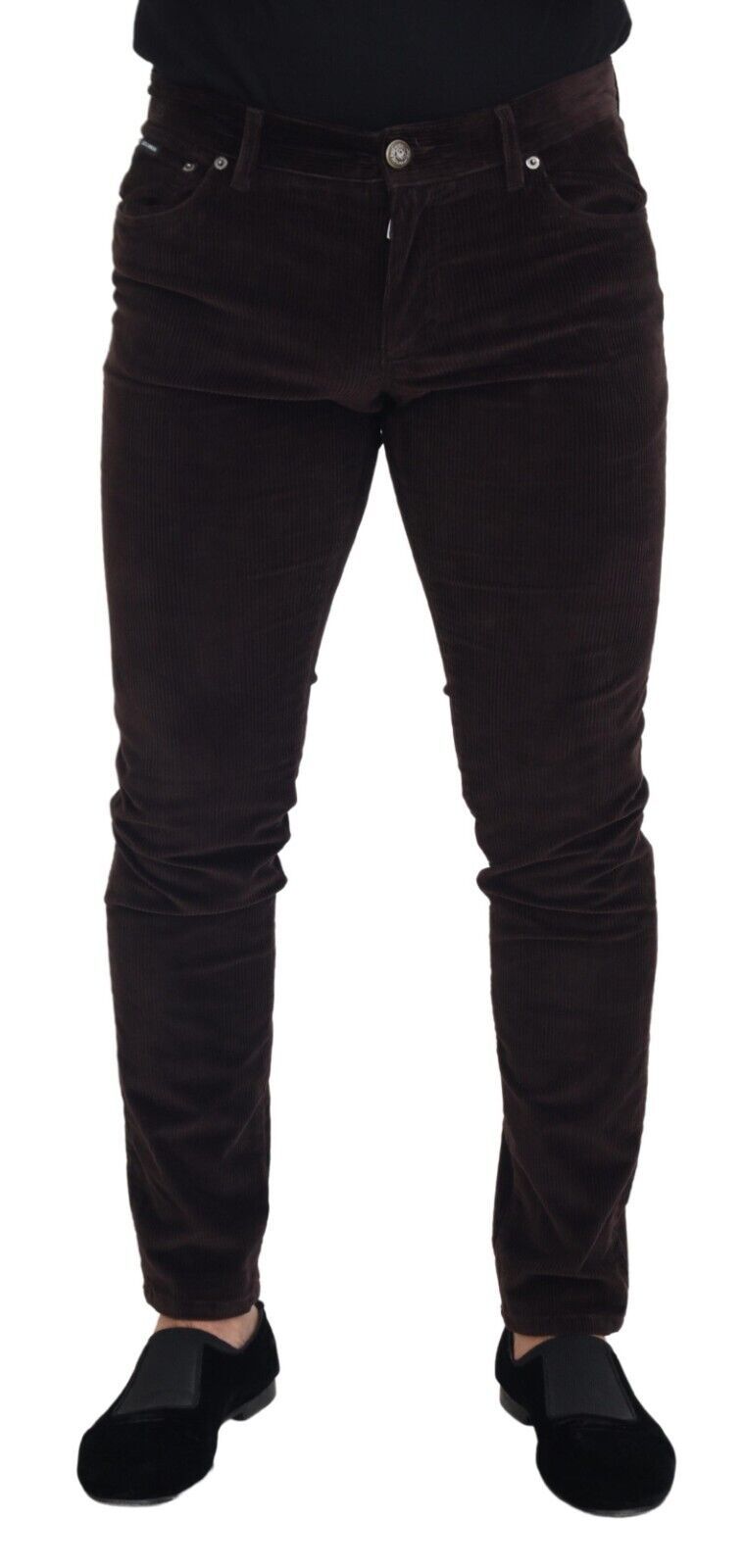 Pantalon décontracté en velours côtelé marron pour homme Dolce & Gabbana