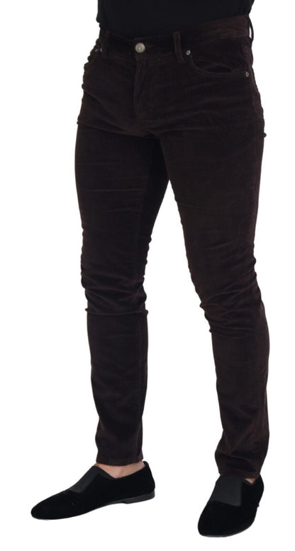 Pantalon décontracté en velours côtelé marron pour homme Dolce & Gabbana