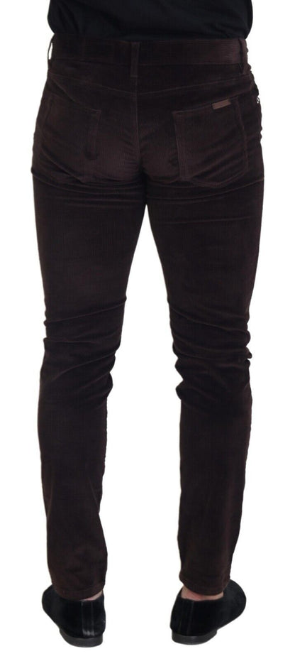 Pantalon décontracté en velours côtelé marron pour homme Dolce & Gabbana