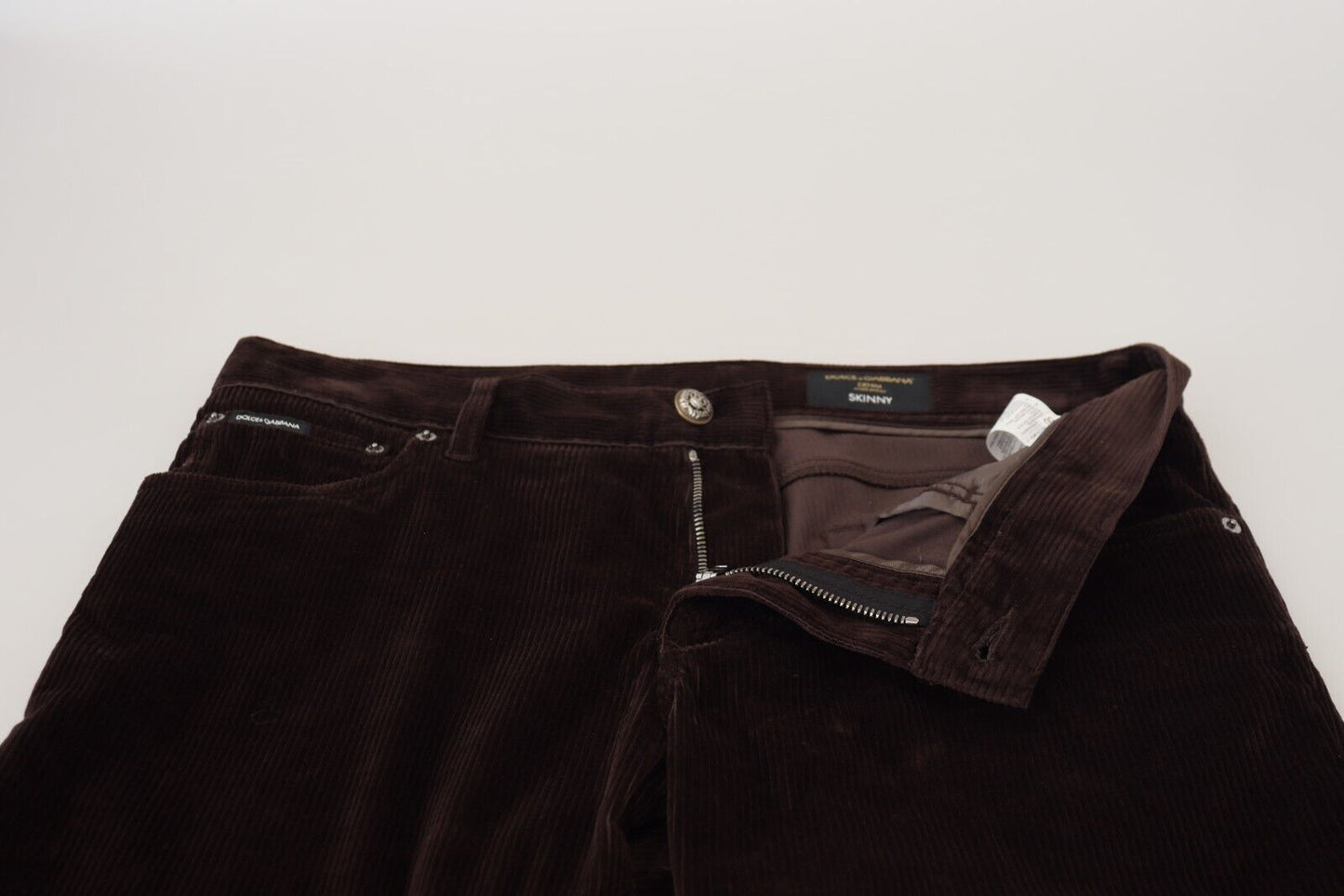 Pantalon décontracté en velours côtelé marron pour homme Dolce & Gabbana