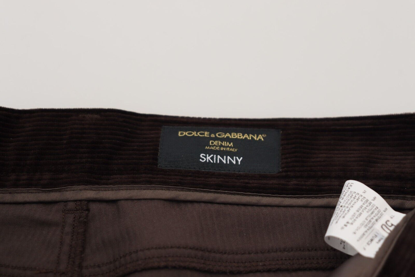Pantalon décontracté en velours côtelé marron pour homme Dolce & Gabbana