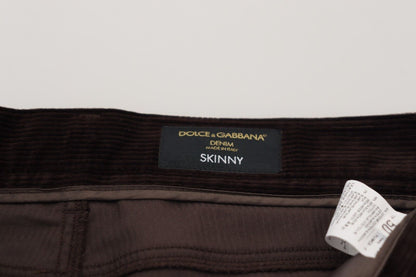 Pantalon décontracté en velours côtelé marron pour homme Dolce & Gabbana