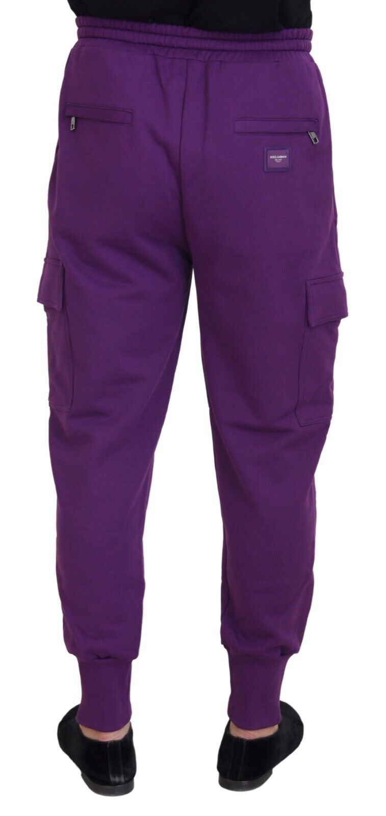 Pantalones de chándal Dolce & Gabbana de algodón morado con bolsillos cargo