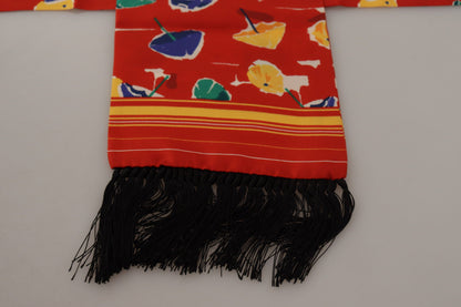 Écharpe à franges Dolce & Gabbana multicolore imprimé parapluies DG