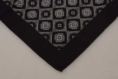Foulard carré noir Dolce & Gabbana à motifs géométriques